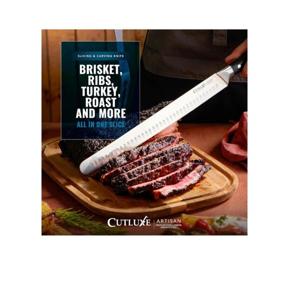 Cutluxe Slicing Carving Knife - 12" Brisket Knife, Meat Cutting and BBQ Knife - Picture 2 of 12